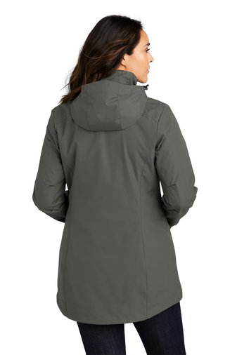 23095-StormGrey-2-L123StormGreyModelBack-337W L123 Port Authority® Women's All-Weather 3-in-1 Jacket
