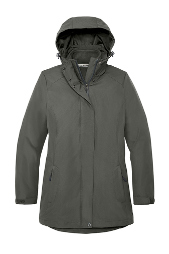 23095-StormGrey-5-L123StormGreyFlatFront-337W L123 Port Authority® Women's All-Weather 3-in-1 Jacket