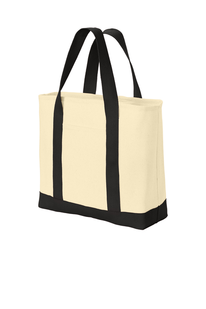 424Wx635H-2528-NatBlack-1-B400NatBlackBagLeft B400 Port Authority® - Ideal Twill Two-Tone Shopping Tote