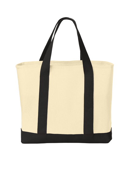 424Wx635H-2528-NatBlack-3-B400NatBlackBagBack B400 Port Authority® - Ideal Twill Two-Tone Shopping Tote
