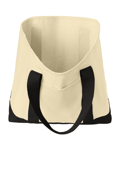 424Wx635H-2528-NatBlack-4-B400NatBlackBagInterior B400 Port Authority® - Ideal Twill Two-Tone Shopping Tote