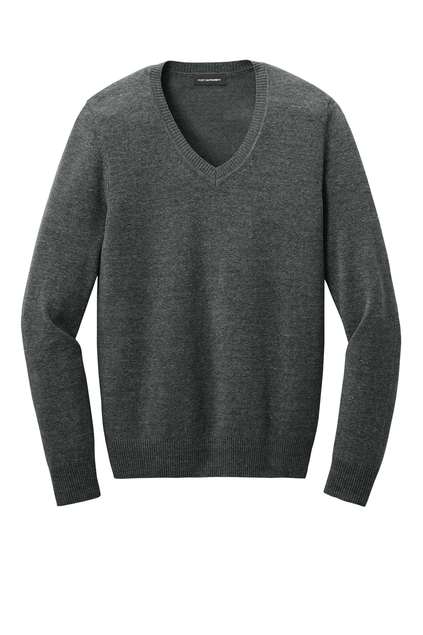 424Wx635H-47083-CharcoalHt-12-LSW2850CharcoalHtFlatFront LSW2850 Port Authority® Women’s Easy Care V-Neck Sweater